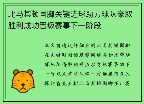 北马其顿国脚关键进球助力球队豪取胜利成功晋级赛事下一阶段